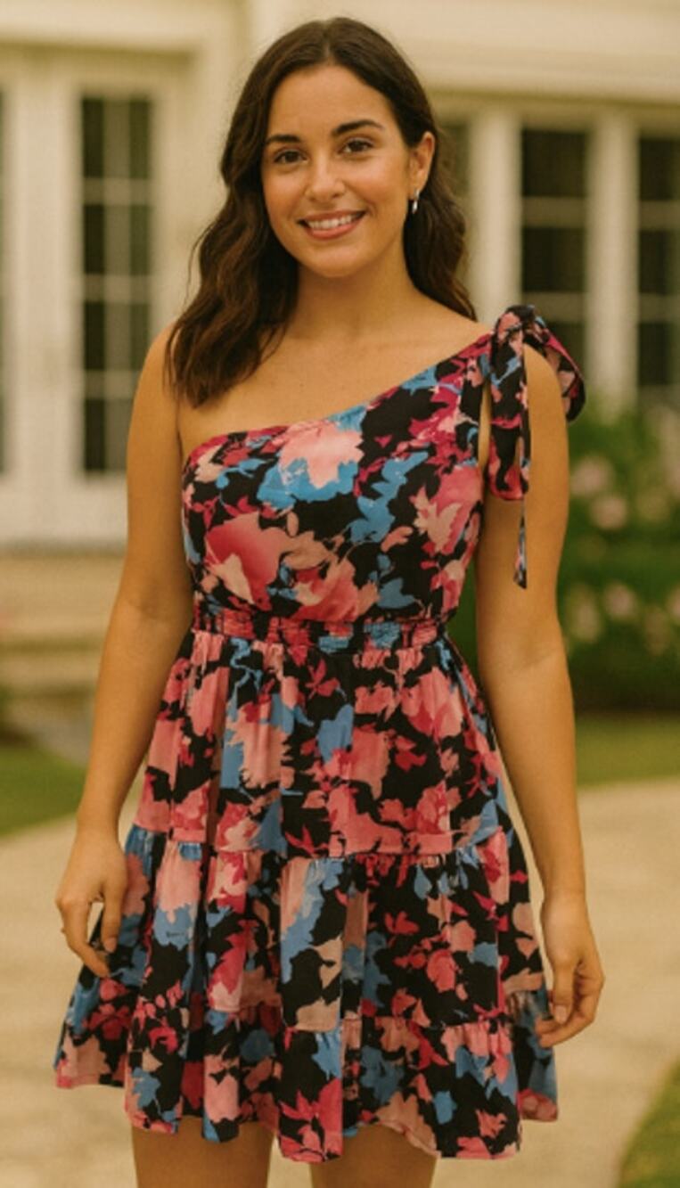 Asymmetrical Dress Pretty Garden S Wedding Floral Soft Girl Mini Fairy Dainty